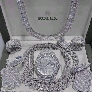 luxury iced out rolex jewelry set – complete diamond collection